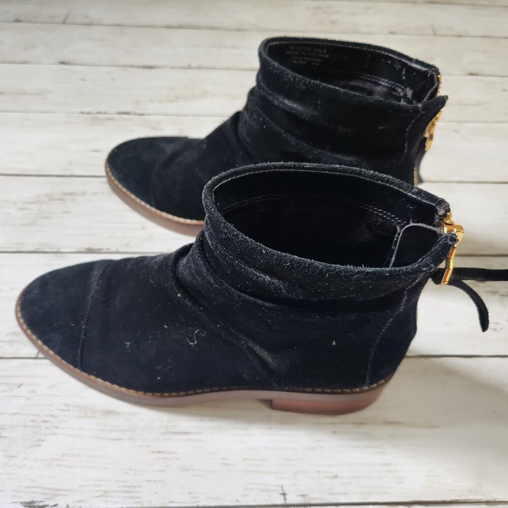 cole haan black suede ankle boots, 6.5